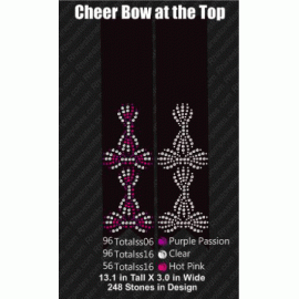 Cheer Bow At the Top DUO Rhinestone Download EPS SVG