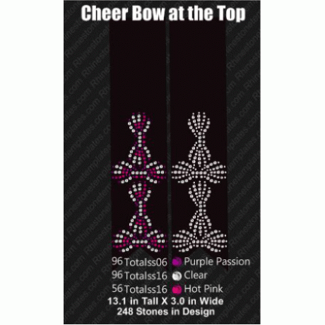 Cheer Bow At the Top DUO Rhinestone Download EPS SVG