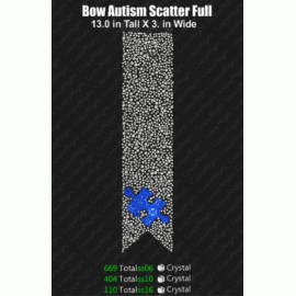 Cheer Bow Autism Scatter Full Rhinestone Template