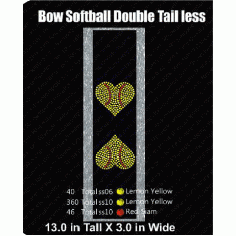 Cheer Bow Softball Heart Tailless Rhinestone Download