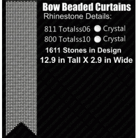 Cheer Bow Beaded Curtains Rhinestone Template