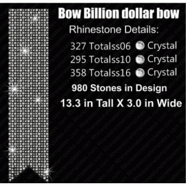 Cheer Bow Billion Dollar Rhinestone Template