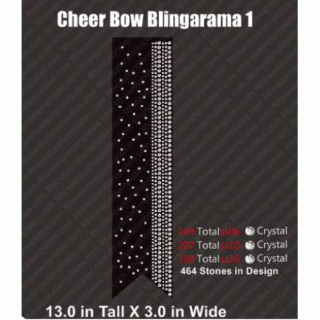 Cheer Bow Blingarama 1 Rhinestone Template