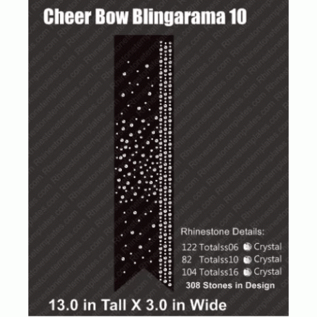 Cheer Bow Blingarama 10 Rhinestone Template