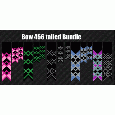 Cheer Bow 456 Tailed Bundle Digital Design EPS SVG