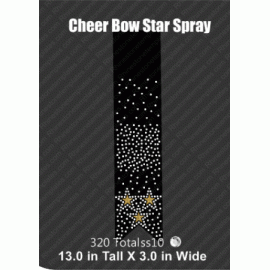 Cheer Bow Star Spray Rhinestone Design EPS SVG