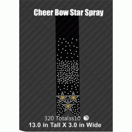 Cheer Bow Star Spray Rhinestone Design EPS SVG