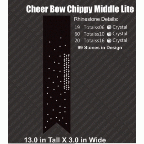 Cheer Bow Chippy Middle Lite Rhinestone Download 
