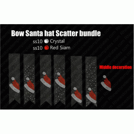 Cheer Bow Santa Hat Bundle Rhinestone Download EPS SVG
