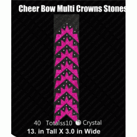 Cheer Bow Multi Crowns Stone Rhinestone Download EPS SVG