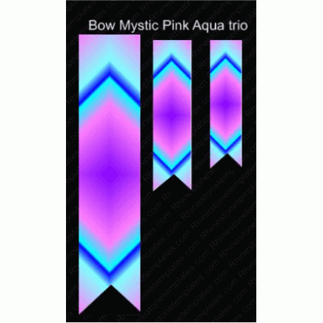 Cheer Bow Mystic Pink Aqua Download Dye Sublimation 