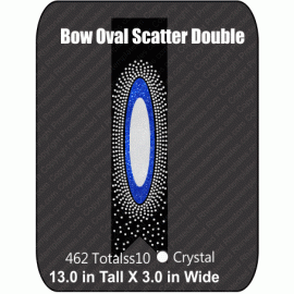 Cheer Bow Scatter Oval Double Rhinestone Digital Download EPS SVG PLT