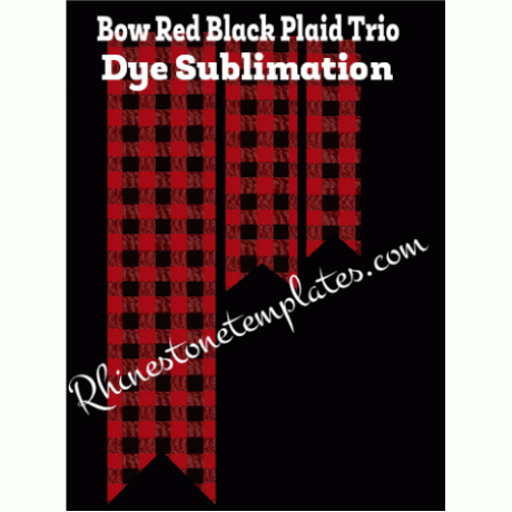 Cheer Bow Red Black Plaid Trio Tails Dye Sublimation