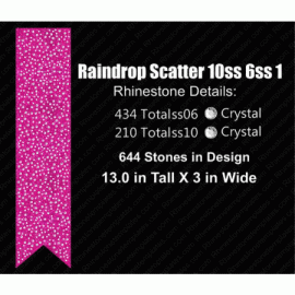 Raindrop Scatter 1Rhinestone Cheer Bow Download EPS SVG