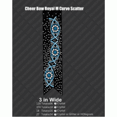 Cheer Bow Royal M Curve Scatter Design EPS SVG