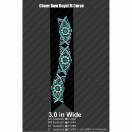 Cheer Bow Royal M Curve Design EPS SVG