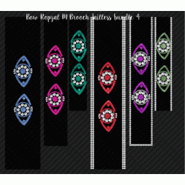 Cheer Bow Royal M Tailless Brooch 4 Digital EPS SVG
