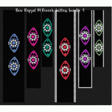 Cheer Bow Royal M Tailless Brooch 4 Digital EPS SVG