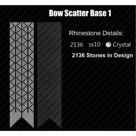 Cheer Bow Scatter Base 1 Rhinestone Template