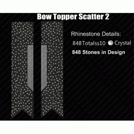 Cheer Bow Topper Scatter 2 Rhinestone Download EPS SVG