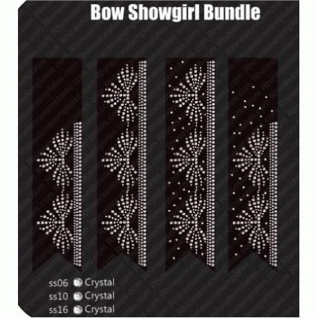 Cheer Bow Showgirl Bundle Rhinestone Download EPS SVG