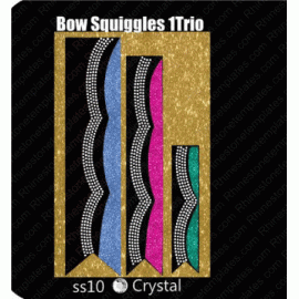 Cheer Bow Squiggles 1 Trio Rhinestone Digital Download EPS SVG
