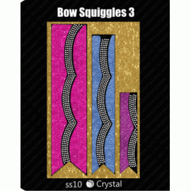 Cheer Bow Squiggles 3 Trio Cheer Bow Digital Download EPS SVG