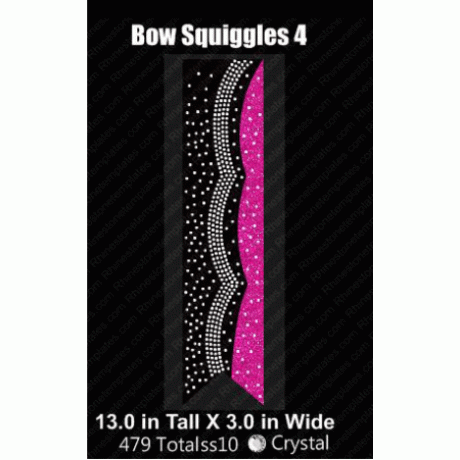 Cheer Bow Squiggles 4 Rhinestone Download EPS SVG
