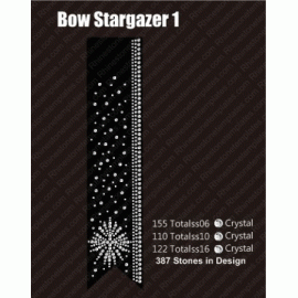 Cheer Bow Stargazer 1 Rhinestone Design Download EPS SVG