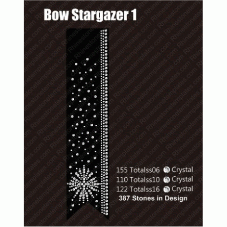 Cheer Bow Stargazer 1 Rhinestone Design Download EPS SVG