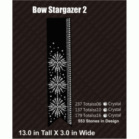 Cheer Bow Stargazer 2 Rhinestone Design Download EPS SVG