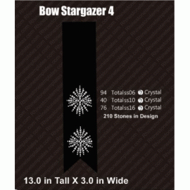 Cheer Bow Stargazer 4 Rhinestone Design Download EPS SVG