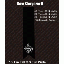 Cheer Bow Stargazer 6 Rhinestone Design Download EPS SVG