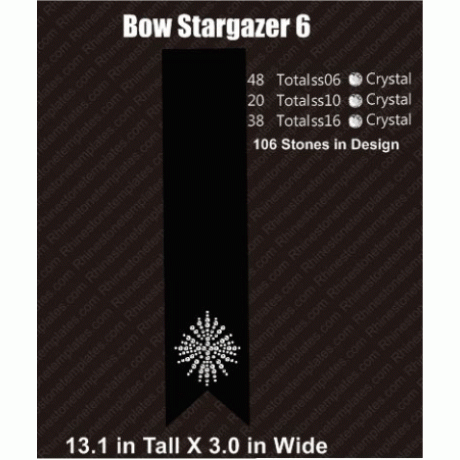 Cheer Bow Stargazer 6 Rhinestone Design Download EPS SVG