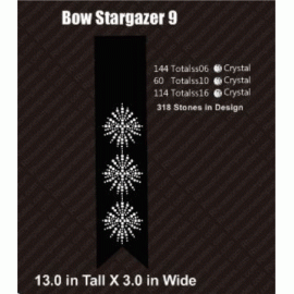 Cheer Bow Stargazer 9 Rhinestone Design Download EPS SVG