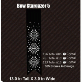 Cheer Bow Stargazer 5 Rhinestone Design Download EPS SVG