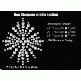 Cheer Bow Stargazer Middle Rhinestone Design Download EPS SVG