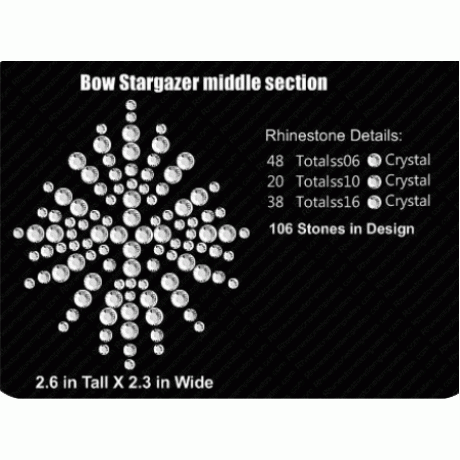 Cheer Bow Stargazer Middle Rhinestone Design Download EPS SVG