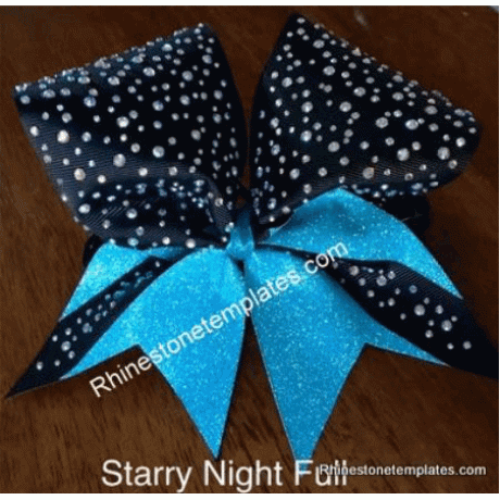 Cheer Bow Starry Nights Scatter Rhinestone Download EPS SVG
