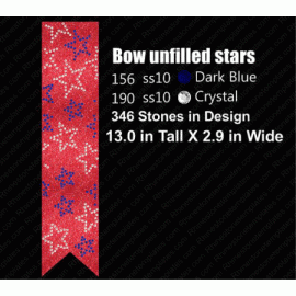 Cheer Bow Star Unfilled Rhinestone Download EPS SVG