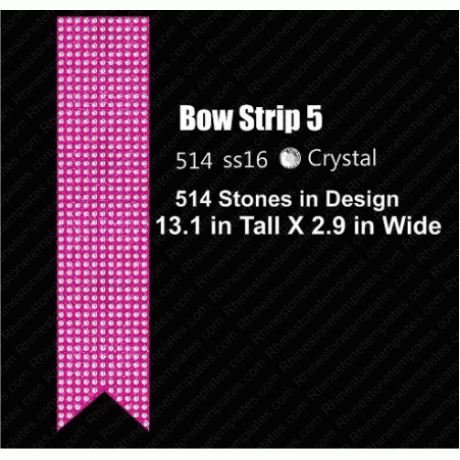 Cheer Bow Strip 5 Rhinestone Download EPS SVG