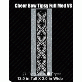 Cheer Bow Tipsy Full med VS Rhinestone Download EPS SVG