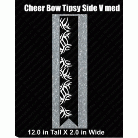 Cheer Bow Tipsy Side V Med Rhinestone Download EPS SVG