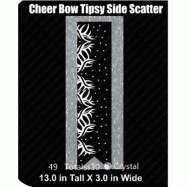 Cheer Bow Tipsy Side Scatter Rhinestone Download EPS SVG