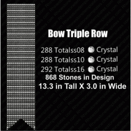 Cheer Bow Triple Row Rhinestone Download EPS SVG