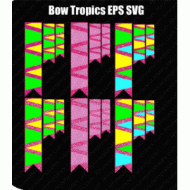 Cheer Bow Tropics Bundle Digital Download EPS SVG