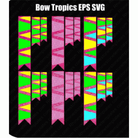 Cheer Bow Tropics Bundle Digital Download EPS SVG