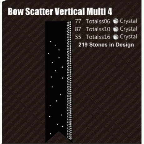 Cheer Bow Vertical Scatter Multi 4 Rhinestone Download EPS SVG