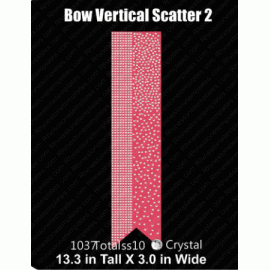 Cheer Bow Vertical Scatter 2 Rhinestone Design Download EPS SVG