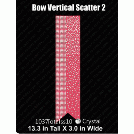 Cheer Bow Vertical Scatter 2 Rhinestone Design Download EPS SVG